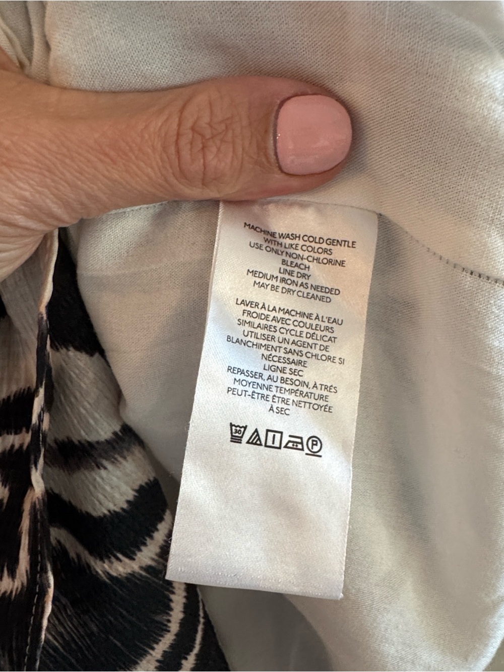 Anthropologie Beige, Black Cream Zebra Print Long Sleeve Wrap Pucker Waist Dress - Picture 6 of 8